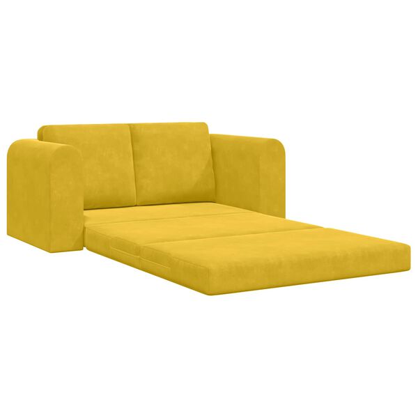 vidaXL Sof&aacute; cama 60cm Amarillo Terciopelo