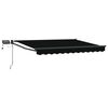 vidaXL Toldo manual retr&aacute;ctil con LEDs Negro 3 x 2,5 m