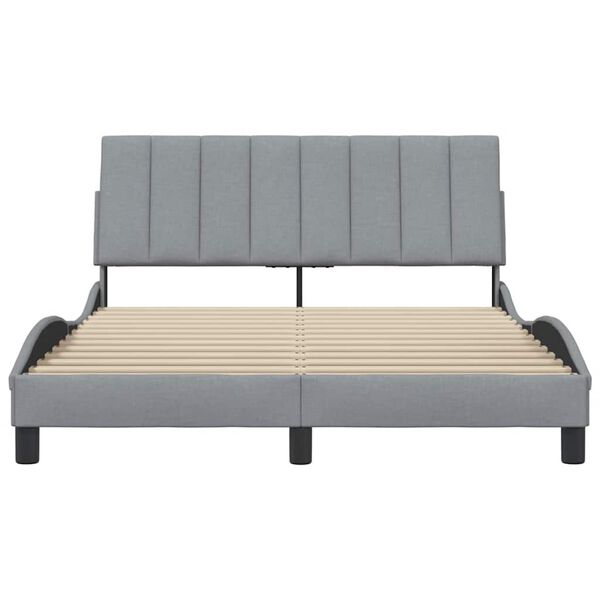 vidaXL Estructura de cama sin colch&oacute;n Hanko tela gris claro 140x200 cm