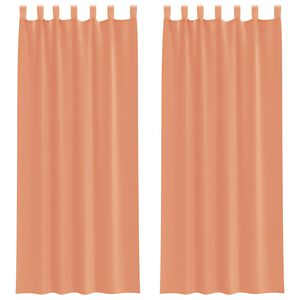 vidaXL Cortinas de gasa con trabillas 2 uds terracota 140x260 cm