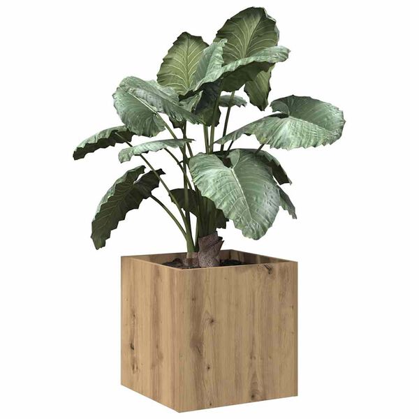 vidaXL Jardinera de madera contrachapada roble artesanal 40x40x40 cm