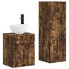 vidaXL Juego de muebles de ba&ntilde;o 2 uds. Roble Ahumado