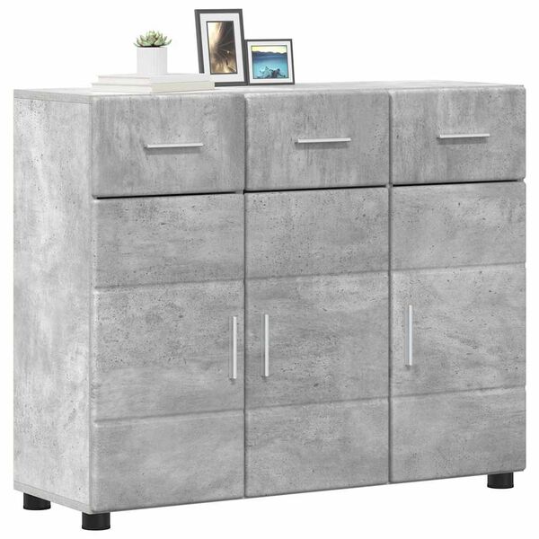 vidaXL Aparador con estante FLORIN Gris Concreto 88,5 x 30,5 x 73 cm