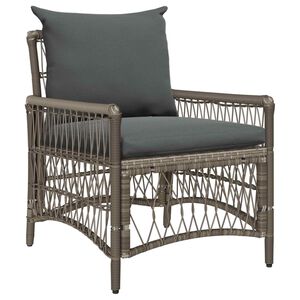 vidaXL Silla de Jard&iacute;n con coj&iacute;n Gris 73 x 61 x 77 cm rat&aacute;n sint&eacute;tico