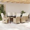 vidaXL Conjunto de Comedor de Jard&iacute;n 7 pcs Beige rat&aacute;n sint&eacute;tico