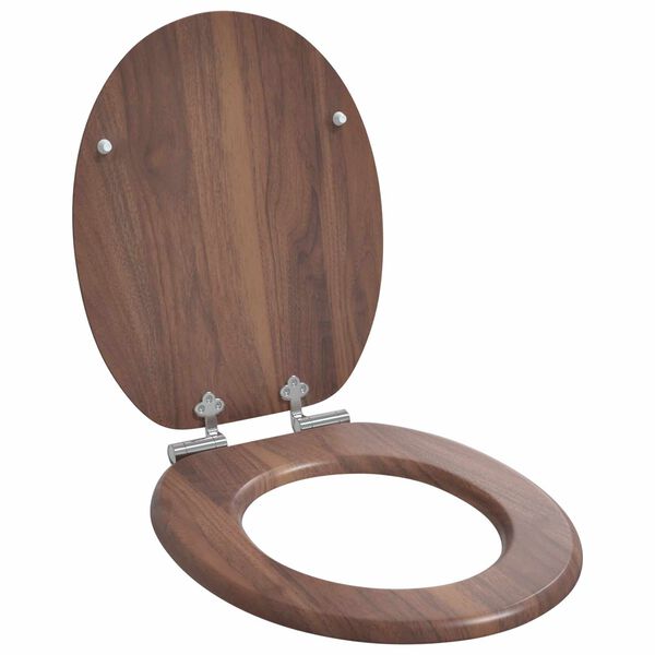 vidaXL Asiento de WC 2 pcs Marr&oacute;n 44 x 38 cm Tablero de MDF