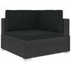 vidaXL Set muebles de jardín y cojines 8 piezas ratán sintético negro