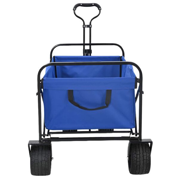 vidaXL Carro de Mano Plegable Azul 89 x 63 x 96 cm Acero y Tela Oxford