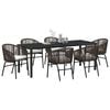 vidaXL Conjunto de Comedor de Jard&iacute;n 7 pcs Marr&oacute;n