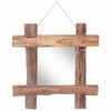 vidaXL Espejo de troncos de madera reciclada de teca natural 50x50 cm