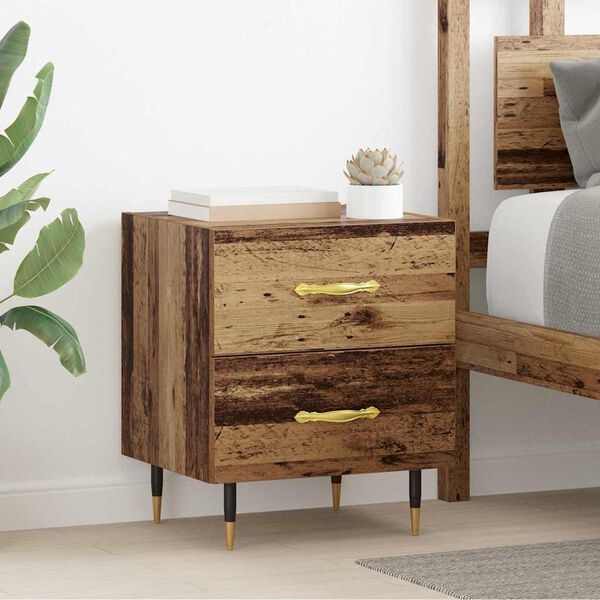 vidaXL Armario de Noche con caj&oacute;n Madera vieja 40 x 35 x 47,5 cm