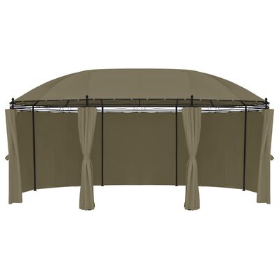 vidaXL Cenador con cortinas gris taupe 180g/m² 520x349x255 cm