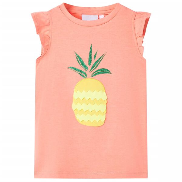 Camiseta infantil color coral ne&oacute;n 128