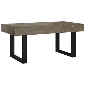 vidaXL Mesa de centro MDF y hierro gris y negro 90x45x40 cm