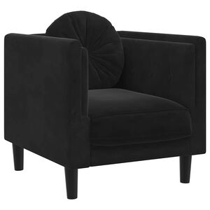 vidaXL Sill&oacute;n con coj&iacute;n terciopelo negro