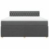 vidaXL Cama box spring con colch&oacute;n tela gris oscuro 180x200 cm
