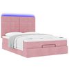 vidaXL Estructura cama otomana con colchones terciopelo rosa 140x190cm