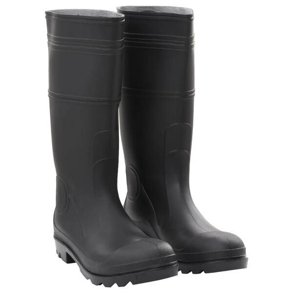 vidaXL Botas de agua negro n&uacute;mero 46 PVC