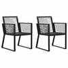 vidaXL Sillas de jard&iacute;n 2 unidades rat&aacute;n de PVC negro