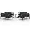 vidaXL Set muebles de jard&iacute;n 9 pzas y cojines aluminio gris antracita