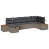 vidaXL Conjunto de sof&aacute; de jard&iacute;n con almohada 7 pcs Gris Polirat&aacute;n