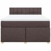 vidaXL Cama box spring con colch&oacute;n tela marr&oacute;n oscuro 160x200 cm