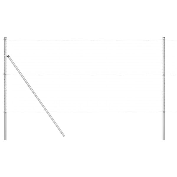 vidaXL Poste de cerca Otro 52 pcs Gris 3,2 x 3,2 x 190 cm Acero