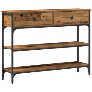 vidaXL Mesa Consola con caj&oacute;n Madera vieja 72.5 x 25 x 75 cm