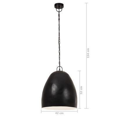 vidaXL Lámpara colgante industrial redonda negra 25 W 42 cm E27