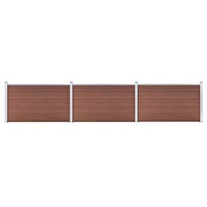 vidaXL Valla de jard&iacute;n de WPC marr&oacute;n 526x106 cm