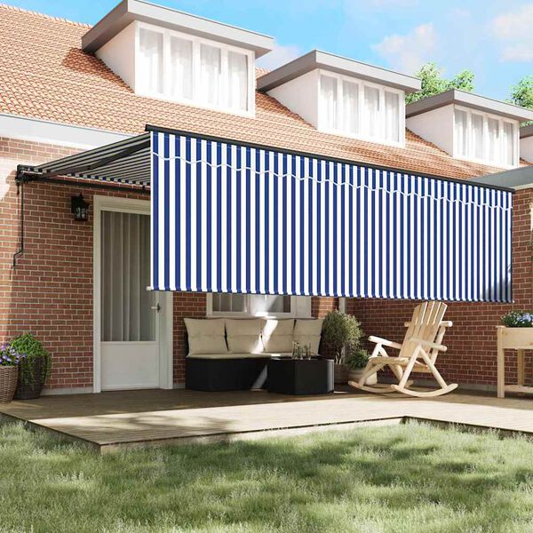 vidaXL Toldo Retr&aacute;ctil Azul y 400 x 300 cm Poli&eacute;ster y Aluminio