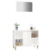 vidaXL Set muebles de ba&ntilde;o 2 piezas madera contrachapada blanco brillo