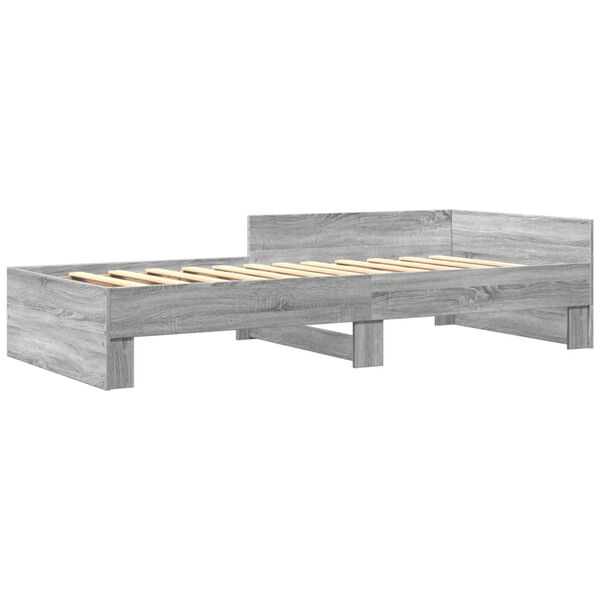 vidaXL Estructura de cama madera de ingenier&iacute;a gris Sonoma 75x190 cm