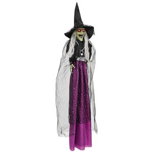 vidaXL Bruja colgante de Halloween SPOOKA Morado 30 x 133 cm