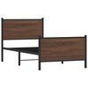 vidaXL Estructura de cama sin colch&oacute;n metal marr&oacute;n roble 107x203 cm