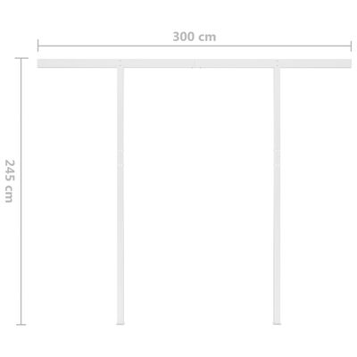 vidaXL Toldo retráctil manual con postes crema 3,5x2,5 m