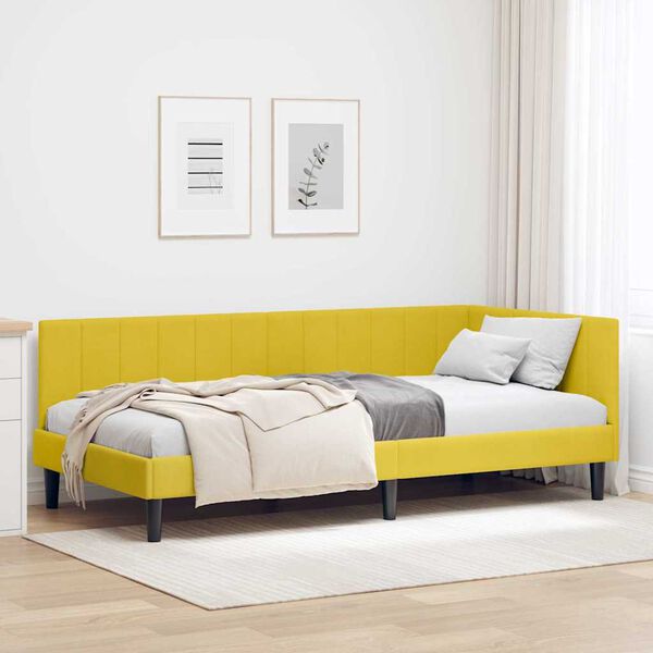 vidaXL Estructura de cama en esquina Amarillo 90 cm x 200 cm