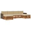 vidaXL Conjunto de sof&aacute;s de exterior 6 uds. Madera de Acacia S&oacute;lida
