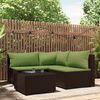 vidaXL Set muebles de jardín 4 piezas y cojines ratán sintético marrón