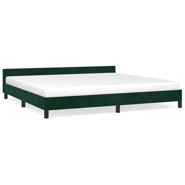 vidaXL Estructura cama sin colch&oacute;n terciopelo verde oscuro 200x200 cm