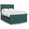 vidaXL Cama box spring con colch&oacute;n terciopelo verde oscuro 140x200 cm