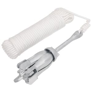 vidaXL Ancla plegable cuerda hierro fundido galvanizado plata 4 kg