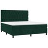 vidaXL Cama box spring con colch&oacute;n terciopelo verde oscuro 180x200 cm