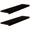vidaXL Pelda&ntilde;os de escalera 2 uds madera maciza roble marr&oacute;n negro