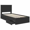 vidaXL Estructura de cama Negro 75 x 190 cm Madera Ingenieril