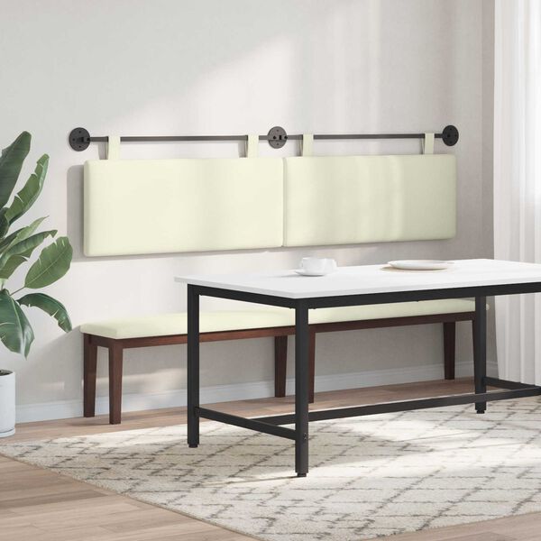 vidaXL Cabecera Colgante Liso Crema 210 x 55 x 5 cm Tela de Pana