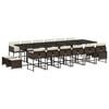 vidaXL Set de muebles jard&iacute;n 17 pzas y cojines rat&aacute;n sint&eacute;tico marr&oacute;n