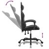 vidaXL Silla gaming giratoria cuero sint&eacute;tico negro y gris