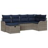 vidaXL Conjunto de sof&aacute;s de jard&iacute;n 6 uds. Gris y marino