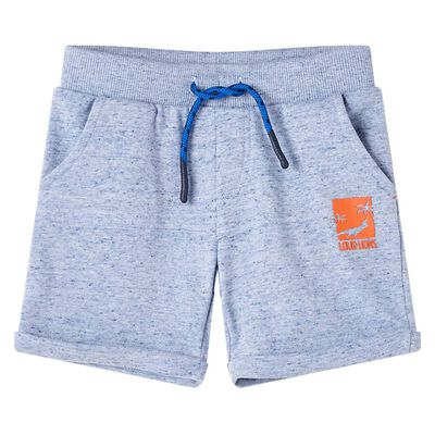 Pantalones cortos infantiles con cordón azul mélange 92